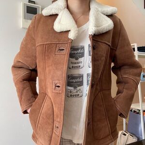 NWOT Genuine Mexican Handmade Suede Sherpa Shearling Coat